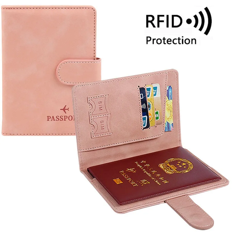 Passport Cover PU Leather Man Women Travel Passport Holder with Credit Card Holder Case Wallet Protector Cover Case