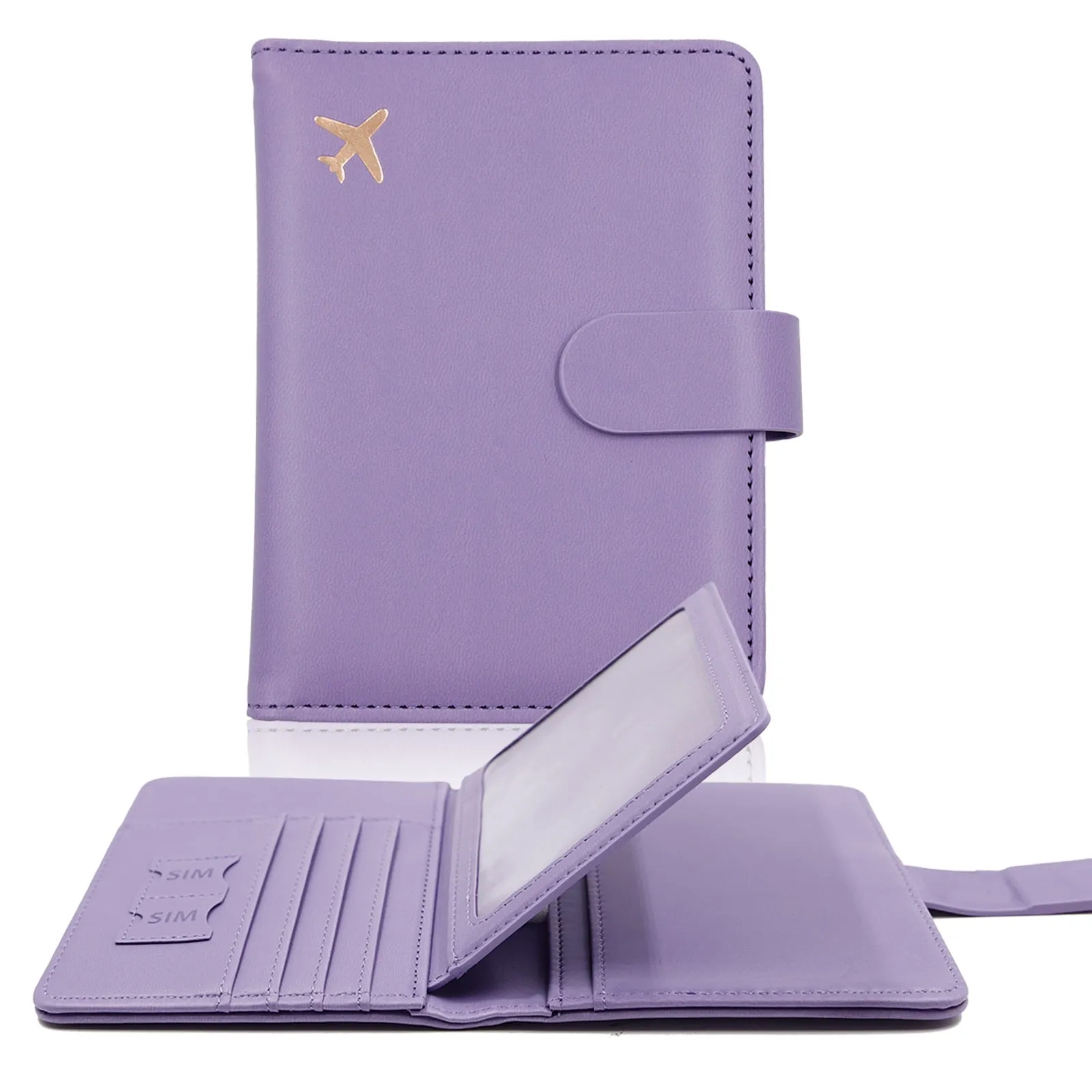Passport Cover PU Leather Man Women Travel Passport Holder with Credit Card Holder Case Wallet Protector Cover Case