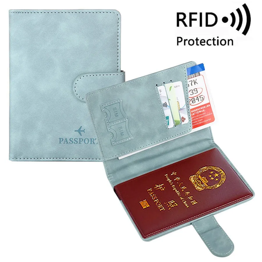 Passport Cover PU Leather Man Women Travel Passport Holder with Credit Card Holder Case Wallet Protector Cover Case