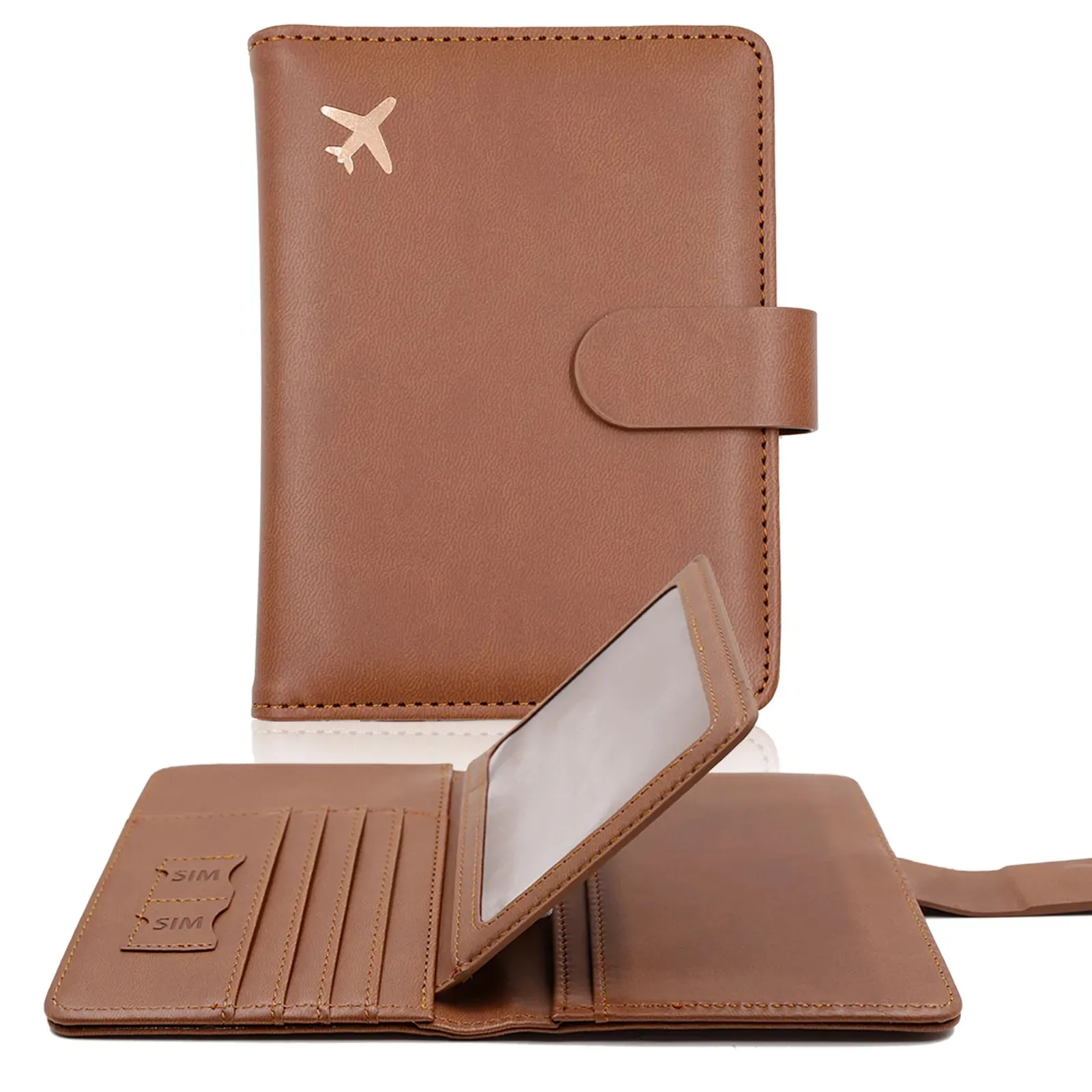 Passport Cover PU Leather Man Women Travel Passport Holder with Credit Card Holder Case Wallet Protector Cover Case