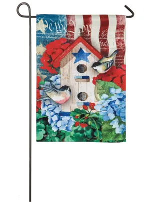 Patriotic Birdhouse Garden Fag
