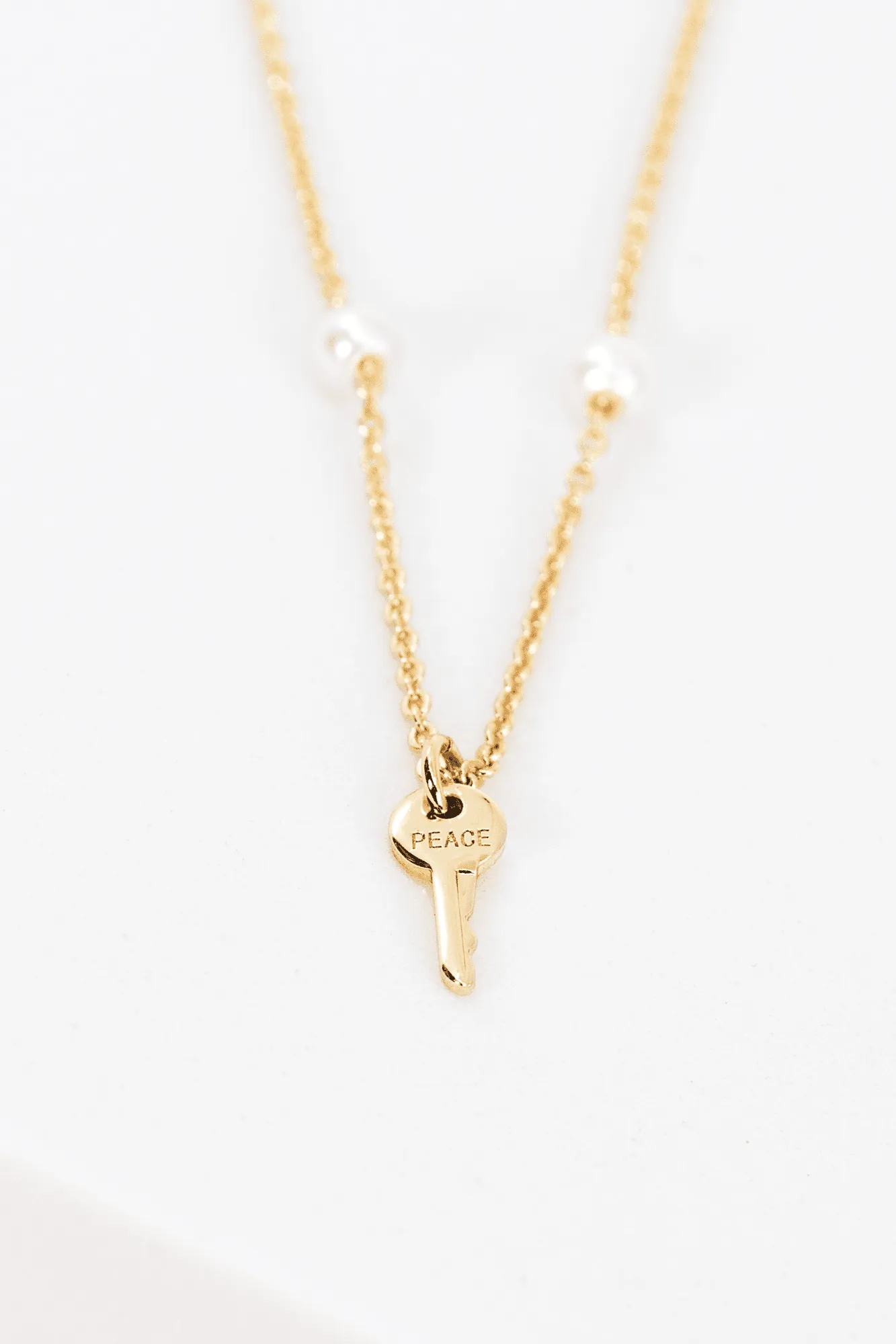 Peaceful Pearl Mini Key Necklace