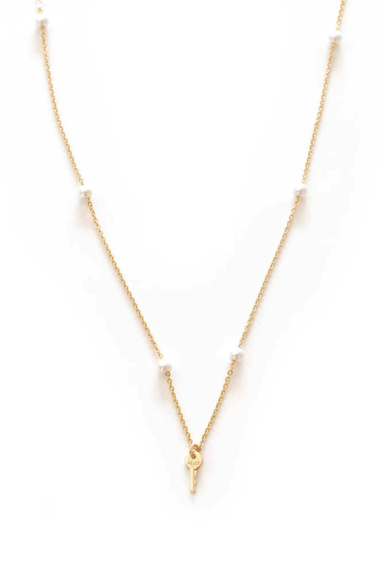 Peaceful Pearl Mini Key Necklace