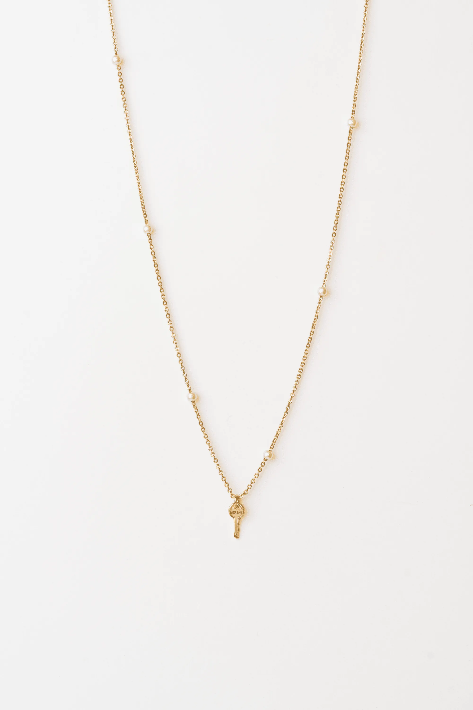 Peaceful Pearl Mini Key Necklace