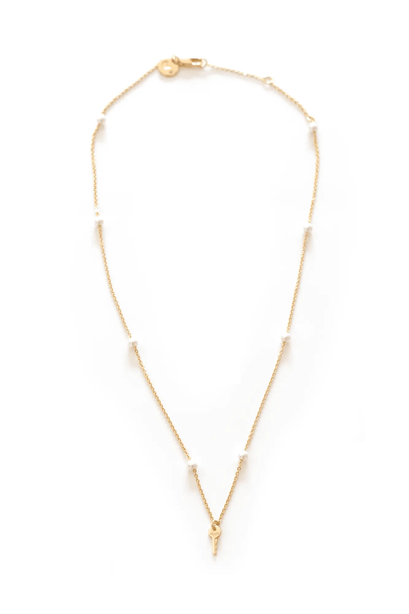 Peaceful Pearl Mini Key Necklace