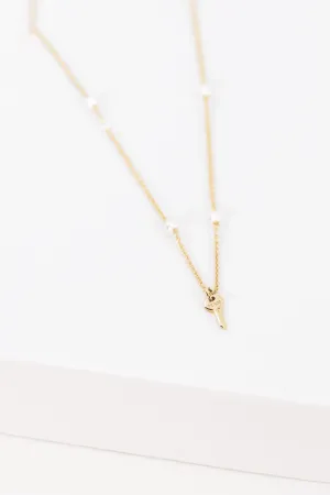 Peaceful Pearl Mini Key Necklace