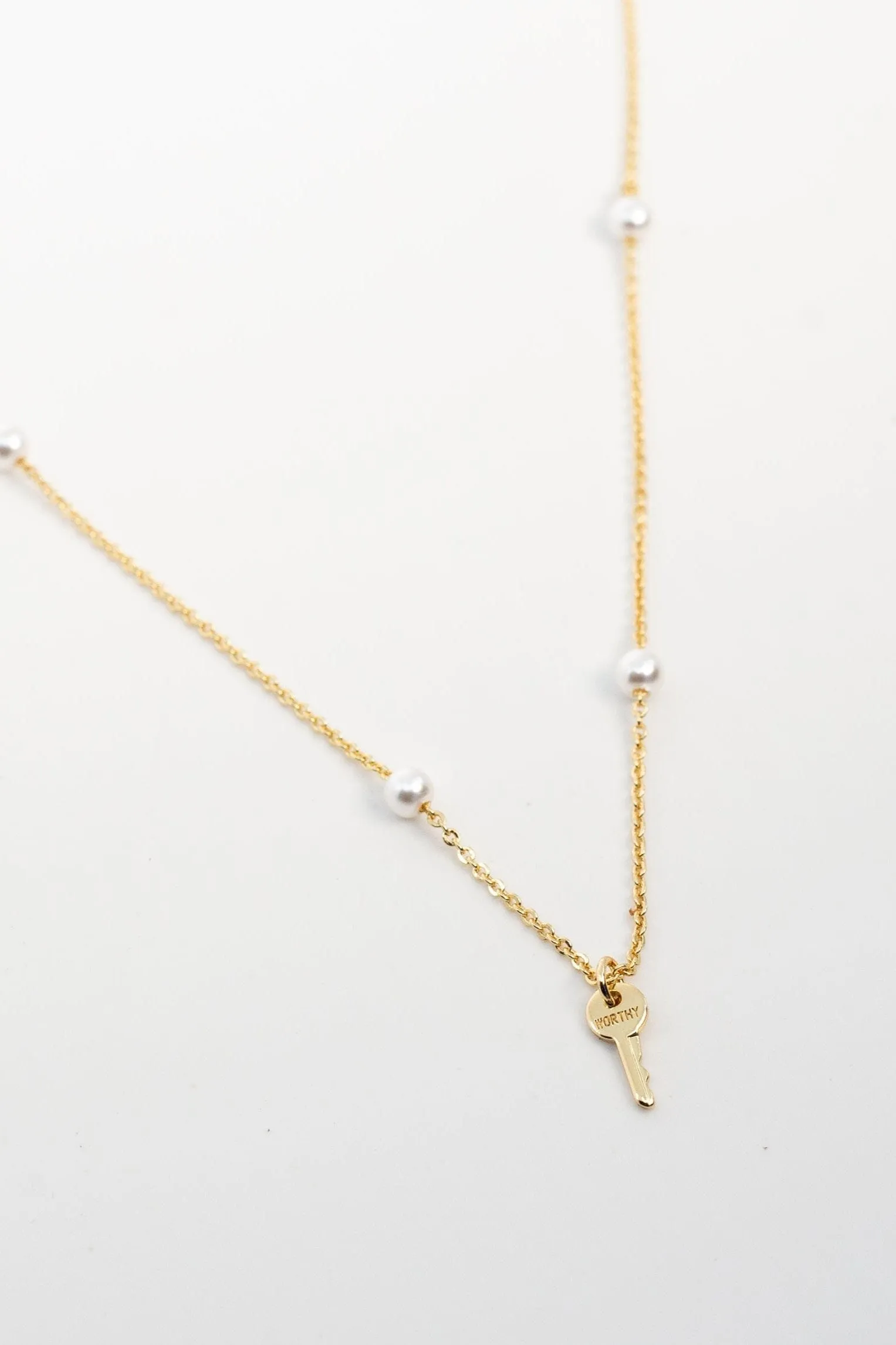 Peaceful Pearl Mini Key Necklace
