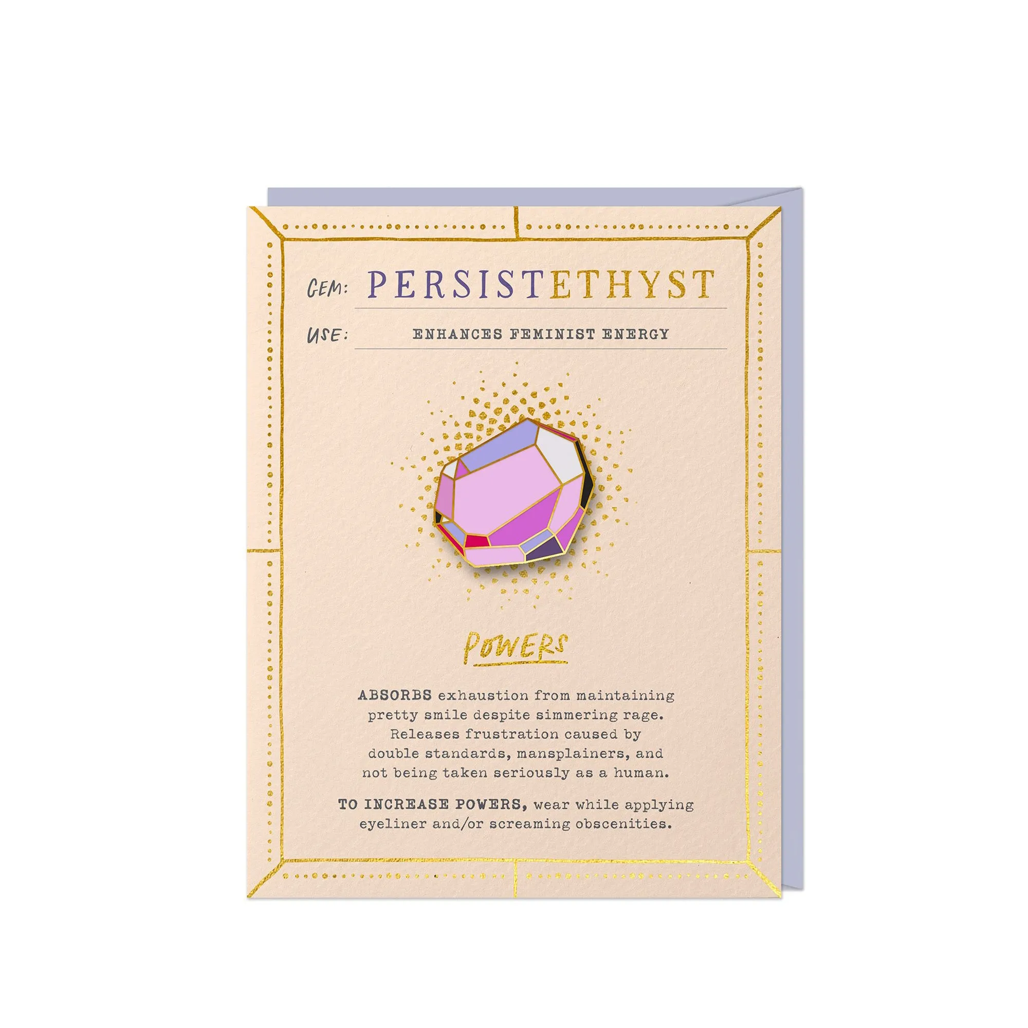 Persistethyst Fantasy Stone Pin & Card