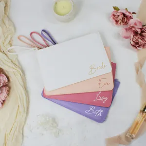 Personalised PU Leather Clutch Bag with Wristlet