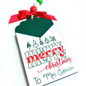 Personalized Gift Card Holder Ornament - Merry Merry