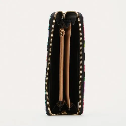 Pierre Cardin Aaliyah Floral Ziparound Purse Black