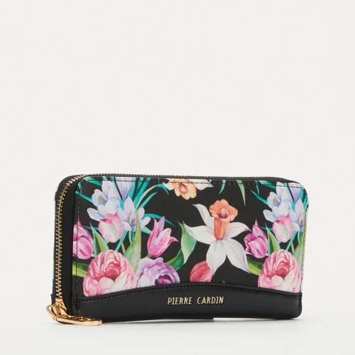 Pierre Cardin Aaliyah Floral Ziparound Purse Black