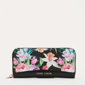 Pierre Cardin Aaliyah Floral Ziparound Purse Black