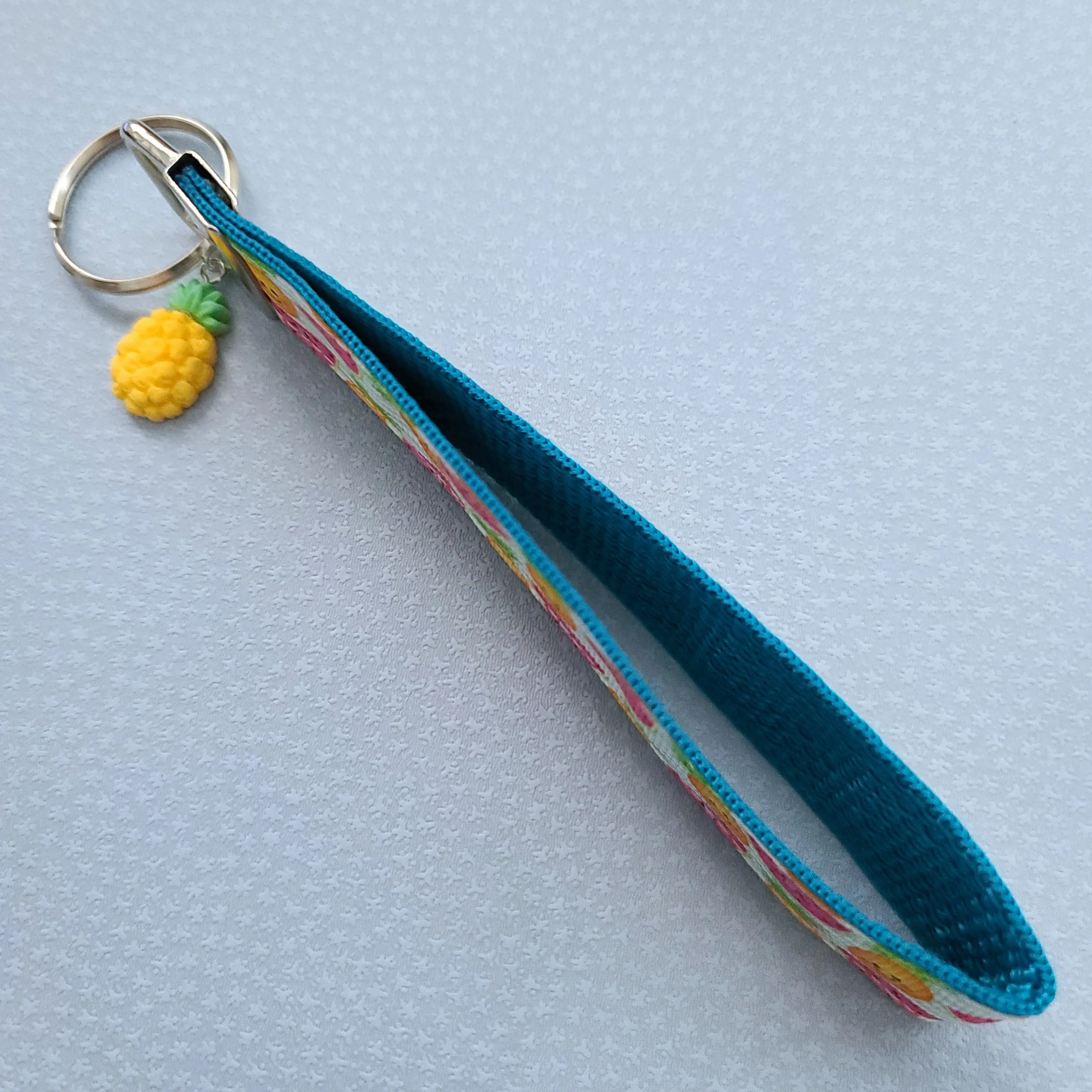 Pineapples and Watermelons Key Fob Wristlet with Pineapple Charm