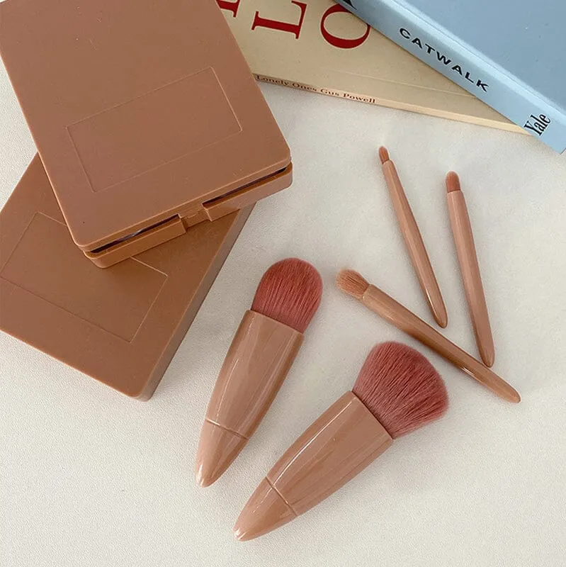 Portable Cosmetic Brush With Mirror