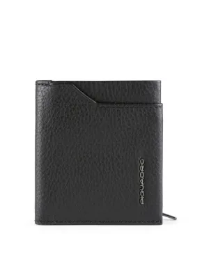 Portafogli Piccolo Piquadro in Pelle con Porta Monete Modus Special Nero