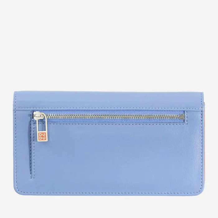 Portafoglio da Donna in Pelle RFID Colorful Canarie Blu Pastello