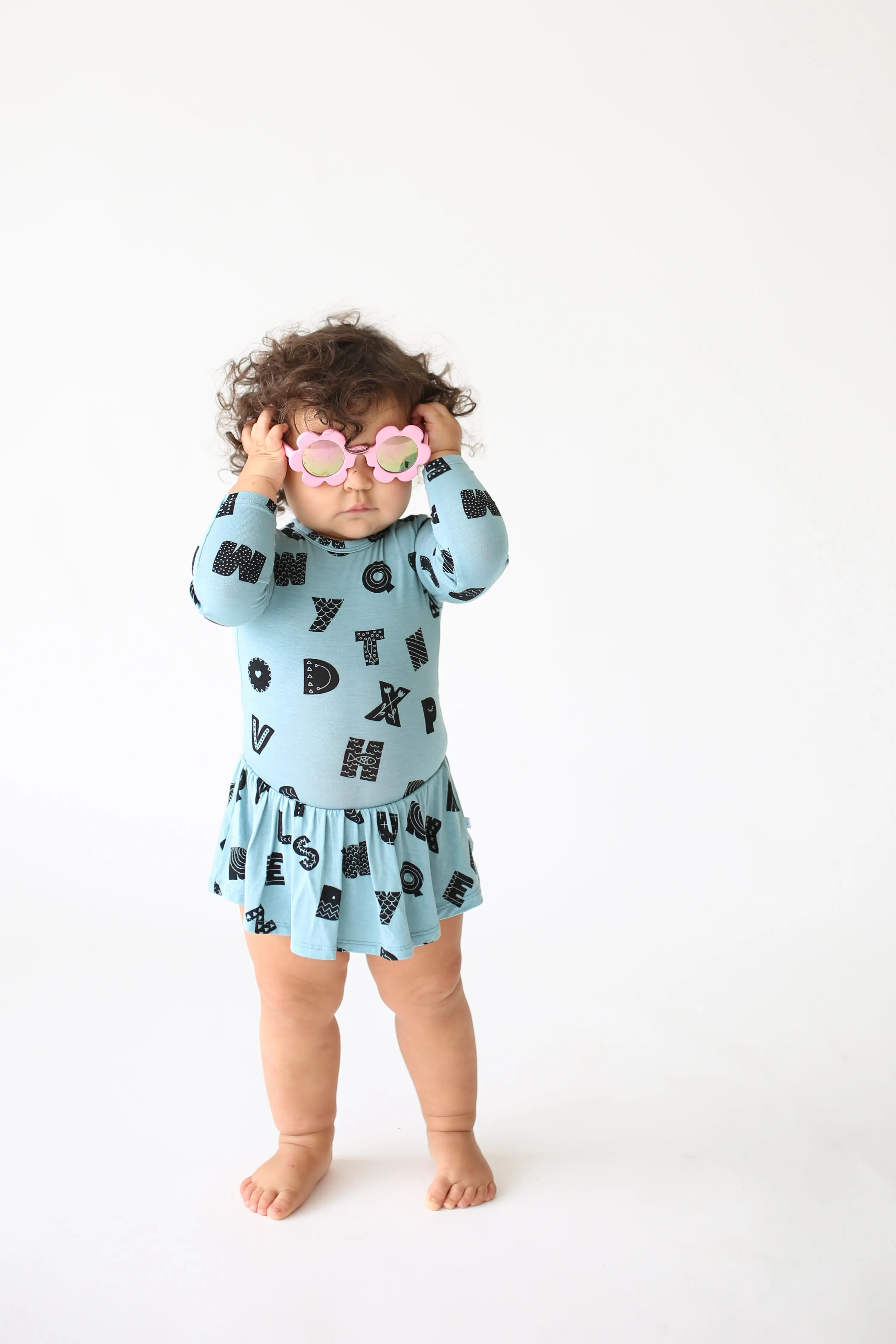 Posh Peanut Alpha L/S Twirl Skirt Bodysuit