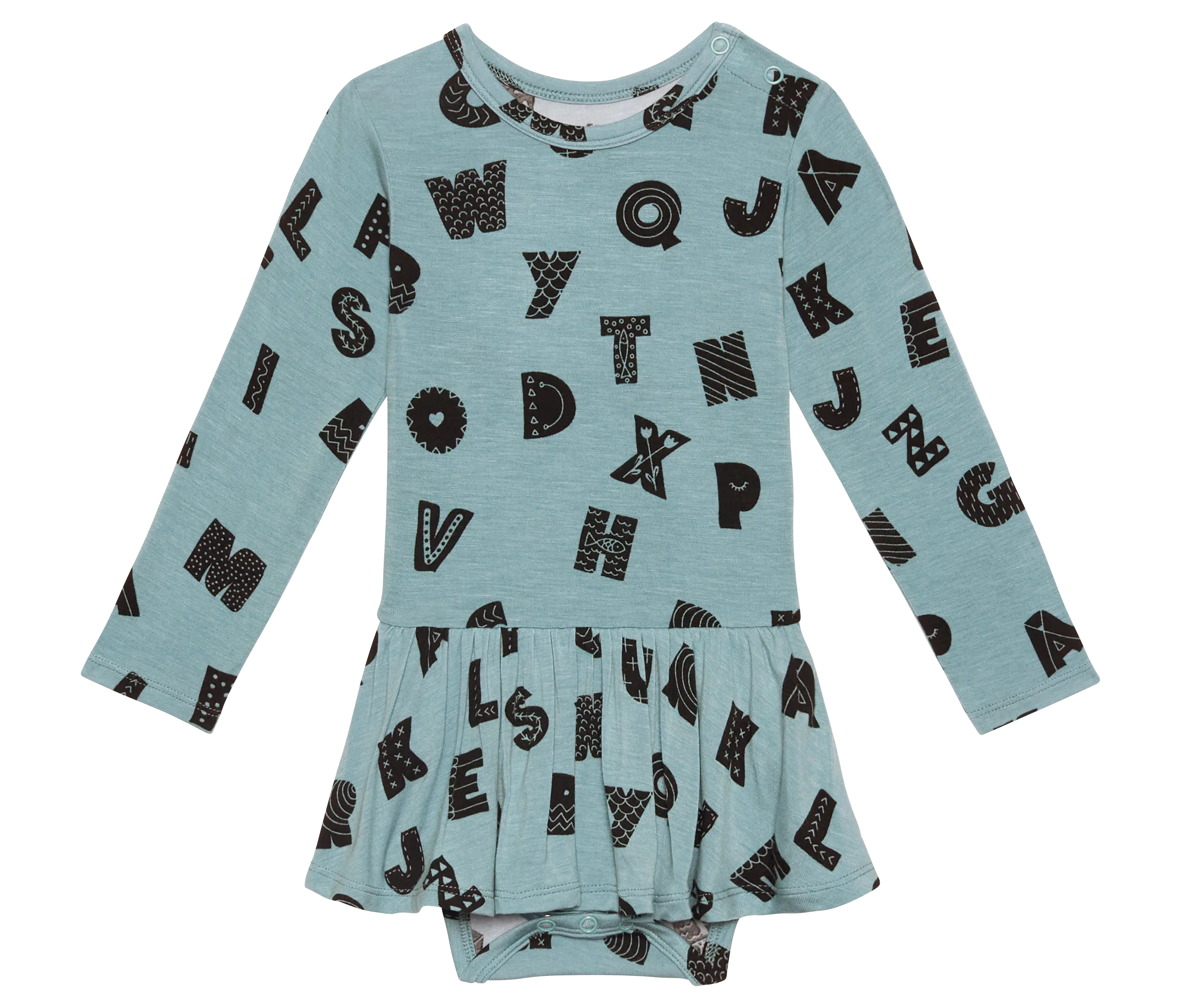 Posh Peanut Alpha L/S Twirl Skirt Bodysuit