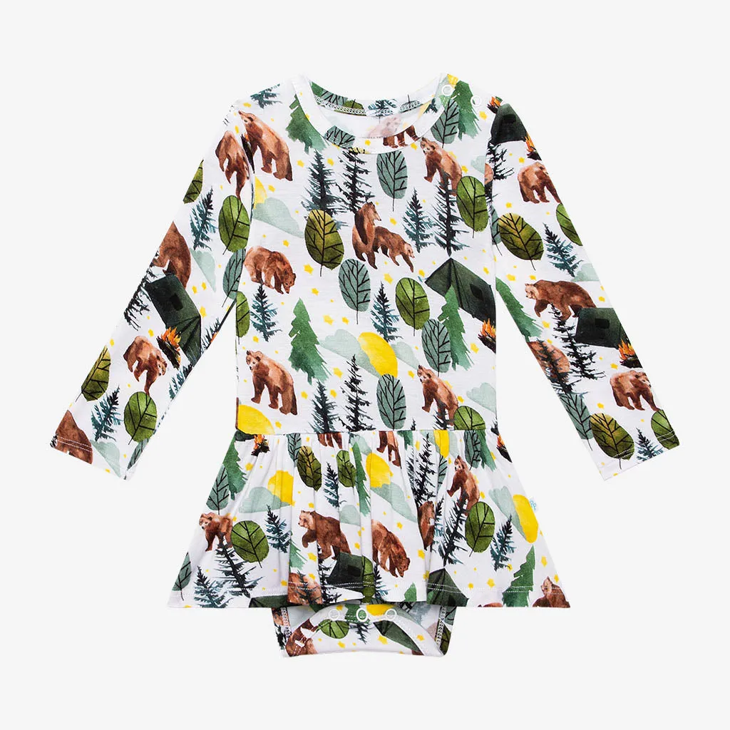 Posh Peanut Archer L/S Basic Twirl Skirt Bodysuit