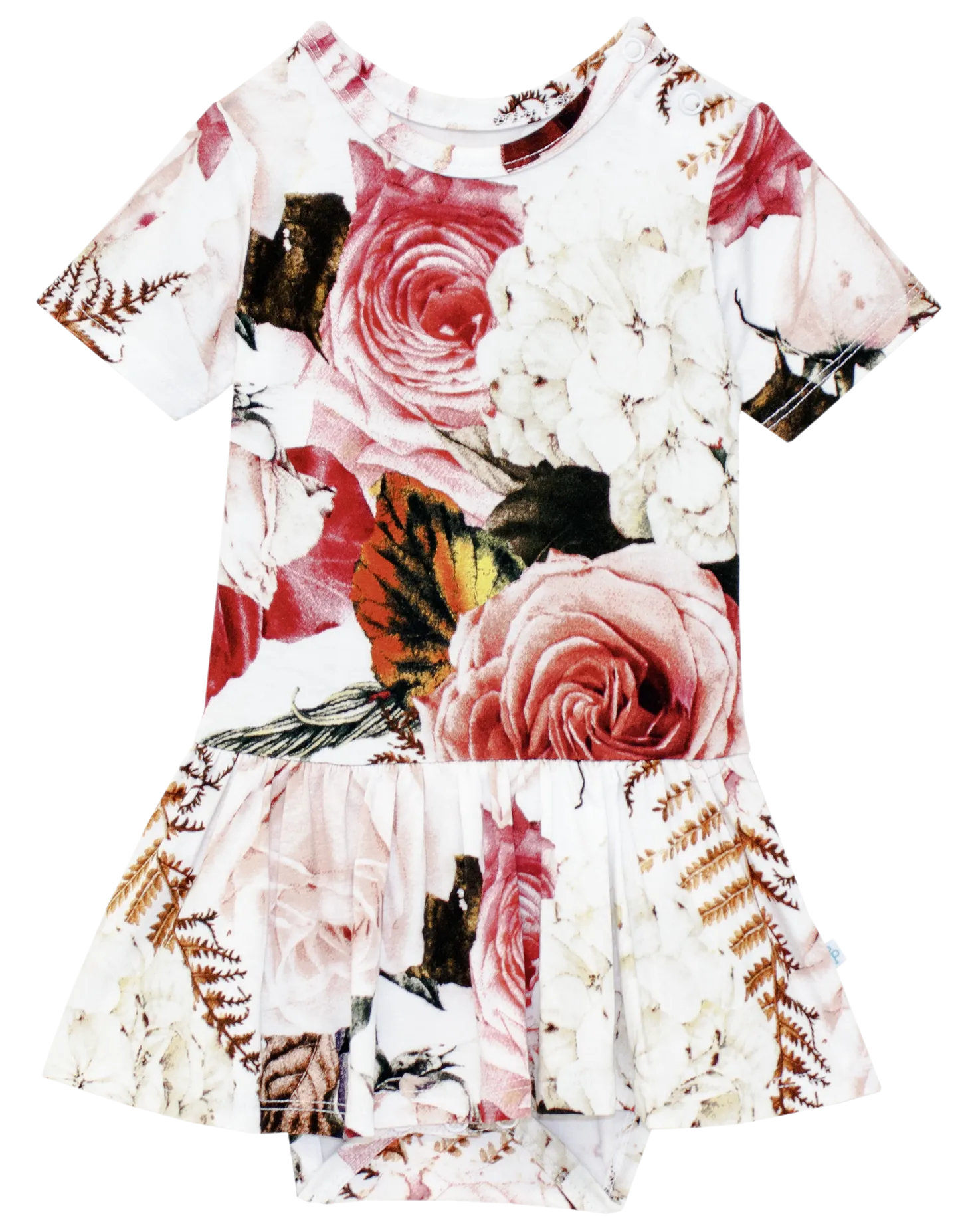 Posh Peanut Black Rose S/S Twirl Skirt Bodysuit
