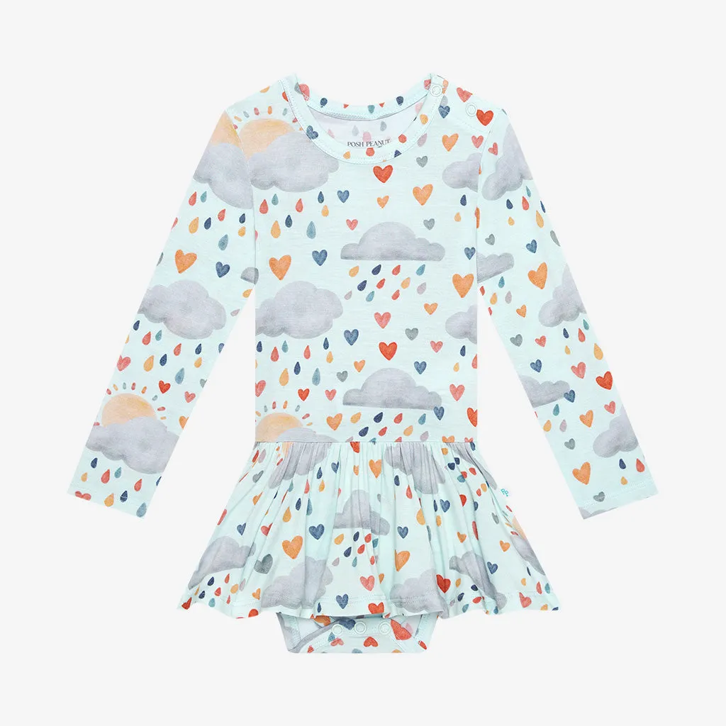 Posh Peanut Briella L/S Basic Twirl Skirt Bodysuit