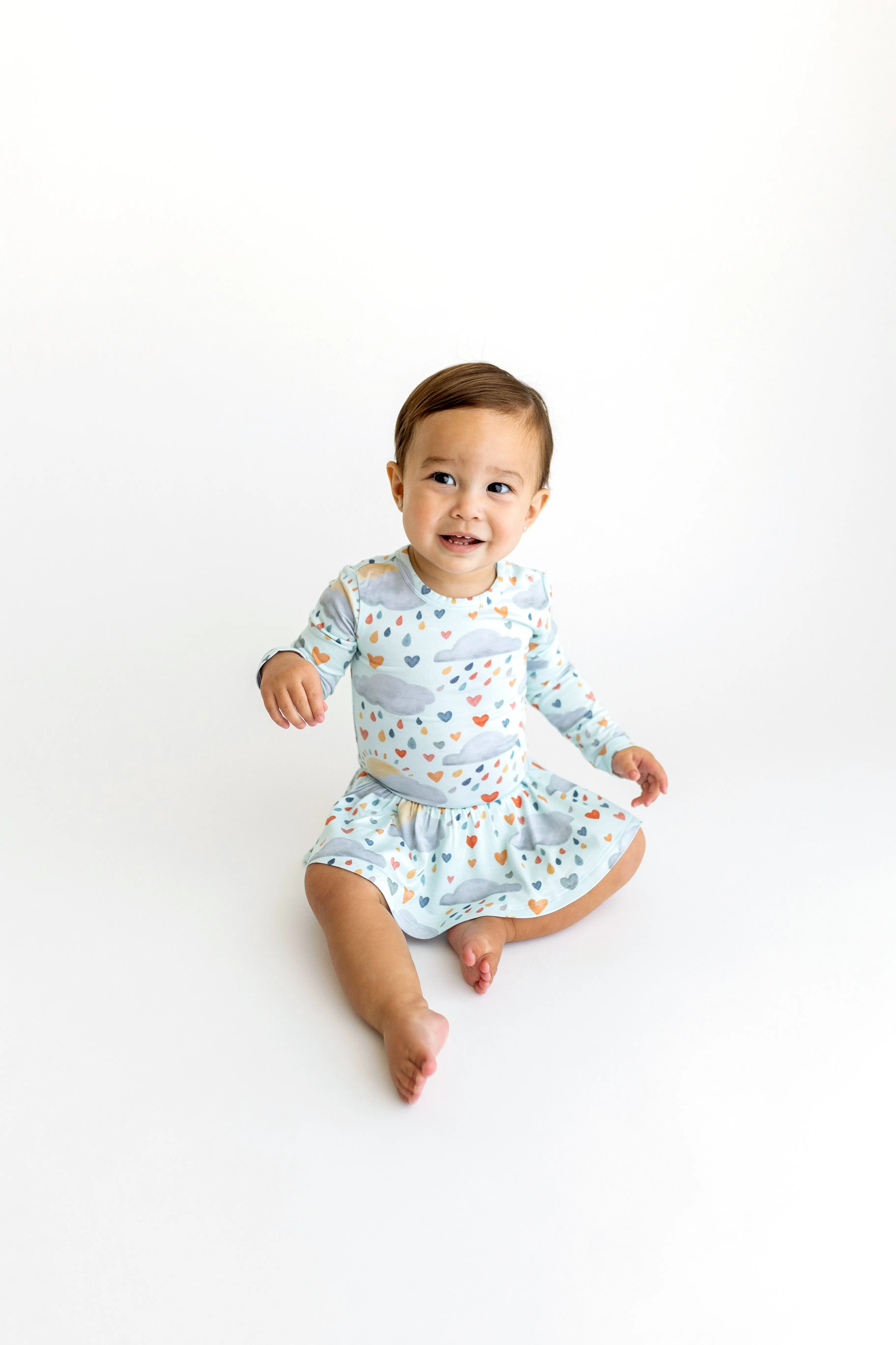 Posh Peanut Briella L/S Basic Twirl Skirt Bodysuit