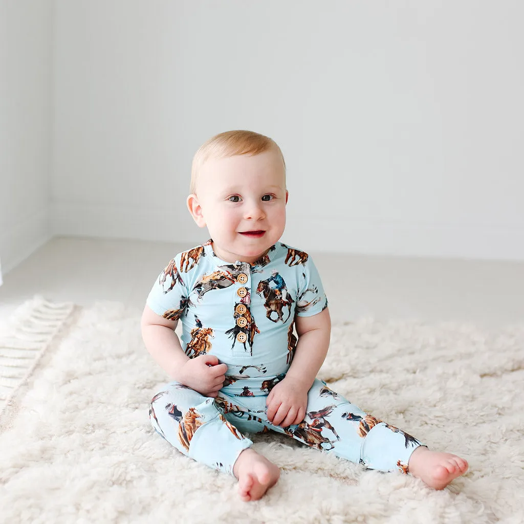 Posh Peanut Brody S/S Henley Romper