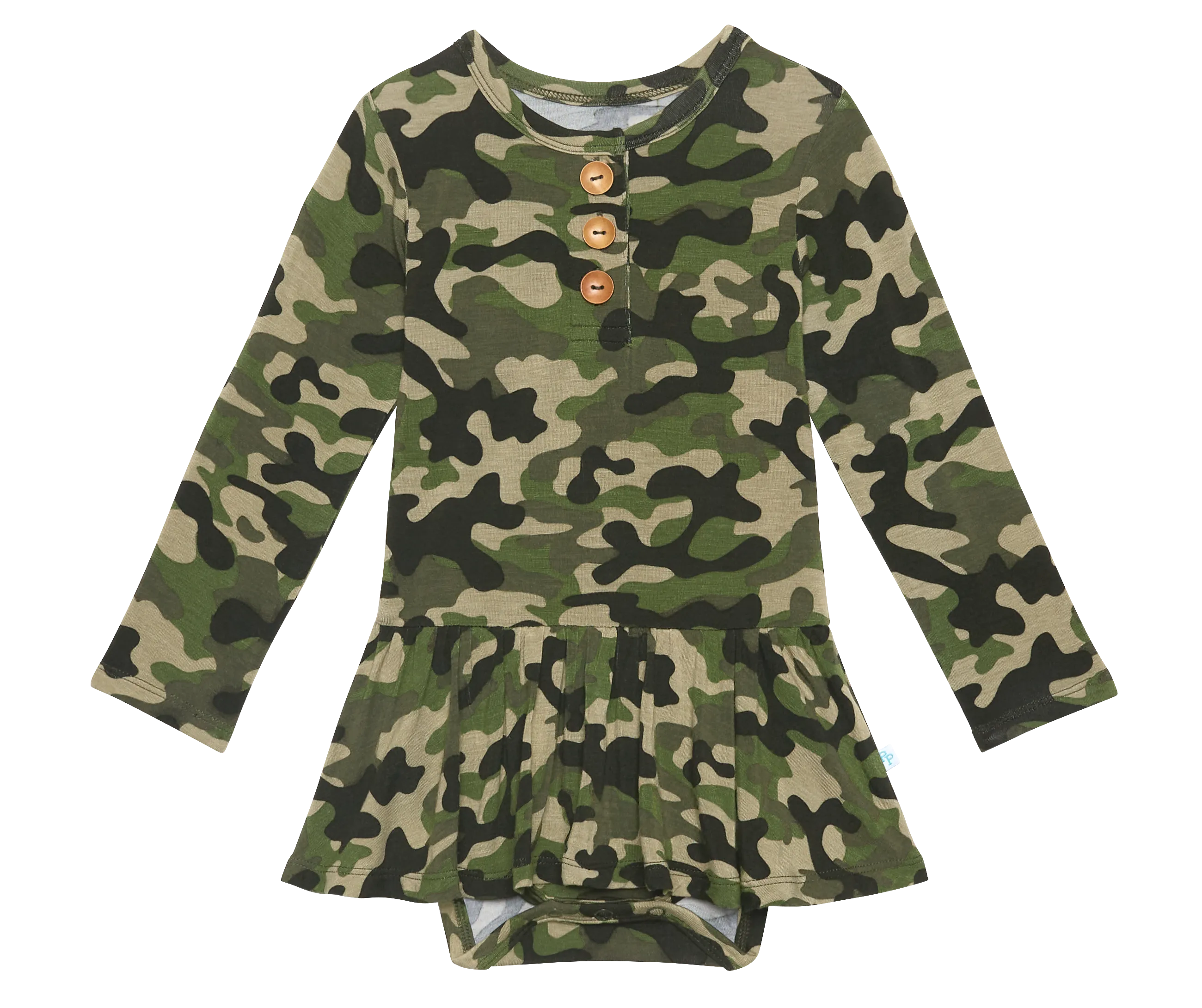 Posh Peanut Cadet L/S Henley with Twirl Skirt Bodysuit