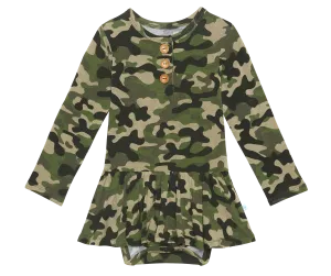 Posh Peanut Cadet L/S Henley with Twirl Skirt Bodysuit