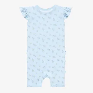 Posh Peanut Grace Ruffled Capsleeve Short Length Romper