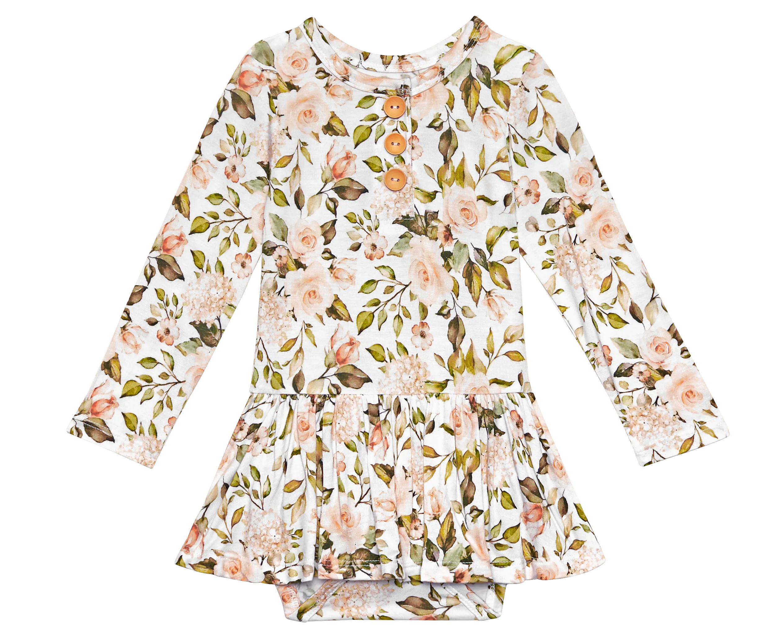 Posh Peanut Katherine L/S Henley w/Twirl Skirt Bodysuit