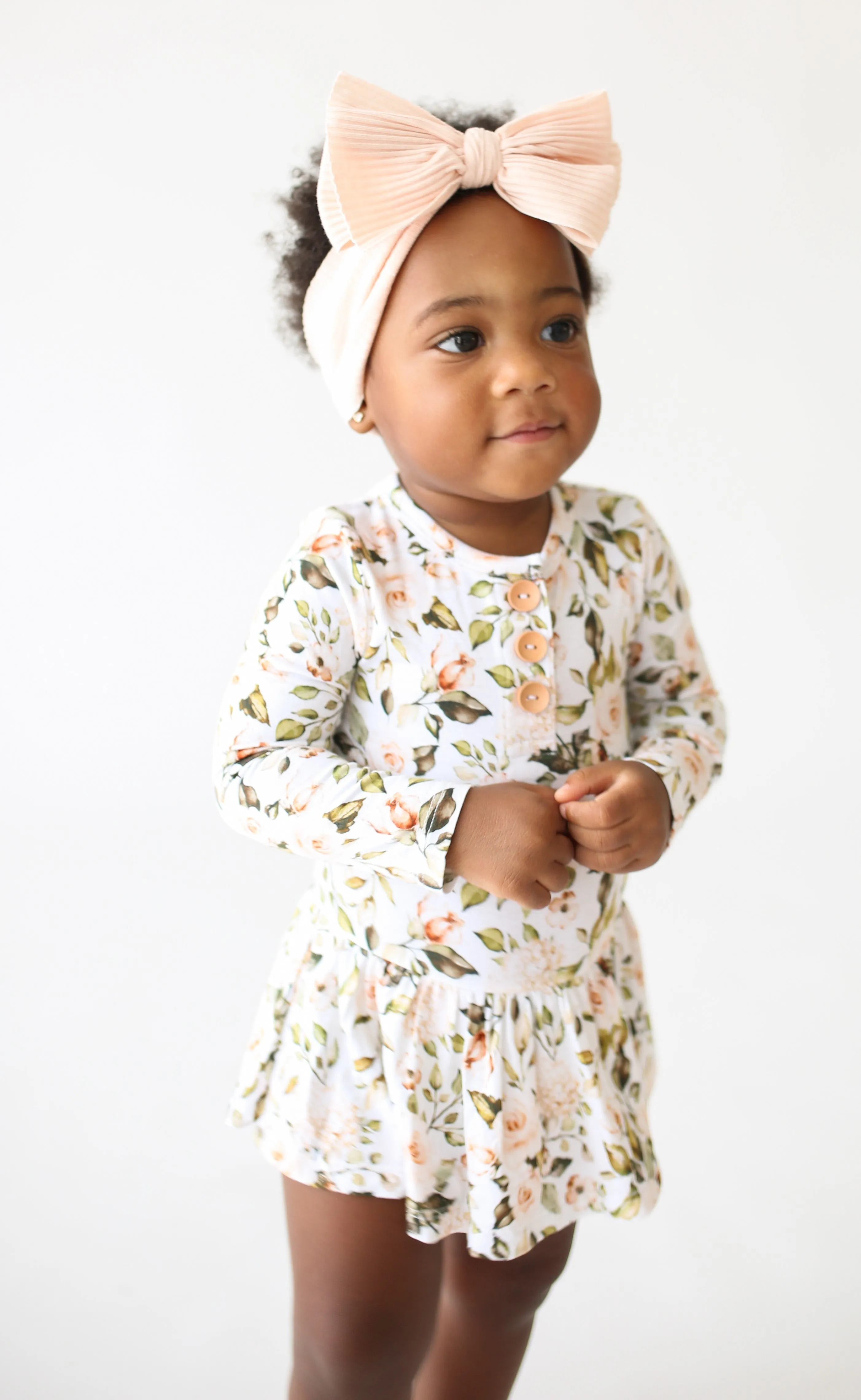 Posh Peanut Katherine L/S Henley w/Twirl Skirt Bodysuit