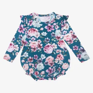 Posh Peanut Keisha L/S Ruffled Bubble Romper