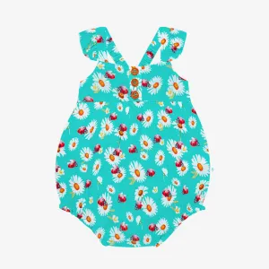 Posh Peanut Ladybug Henley Ruffled Capsleeve Bubble Romper