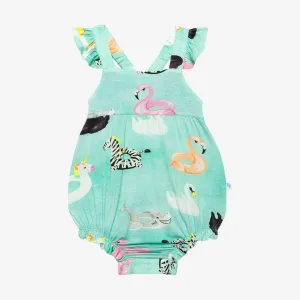 Posh Peanut Lenny Ruffled Capsleeve Bubble Romper