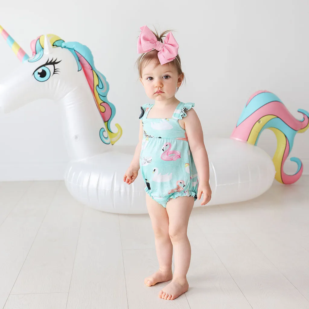 Posh Peanut Lenny Ruffled Capsleeve Bubble Romper