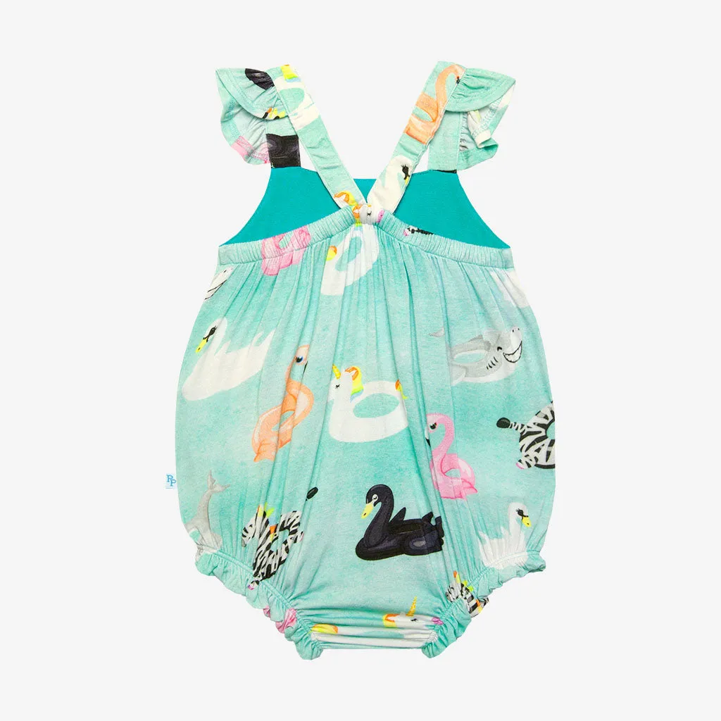 Posh Peanut Lenny Ruffled Capsleeve Bubble Romper