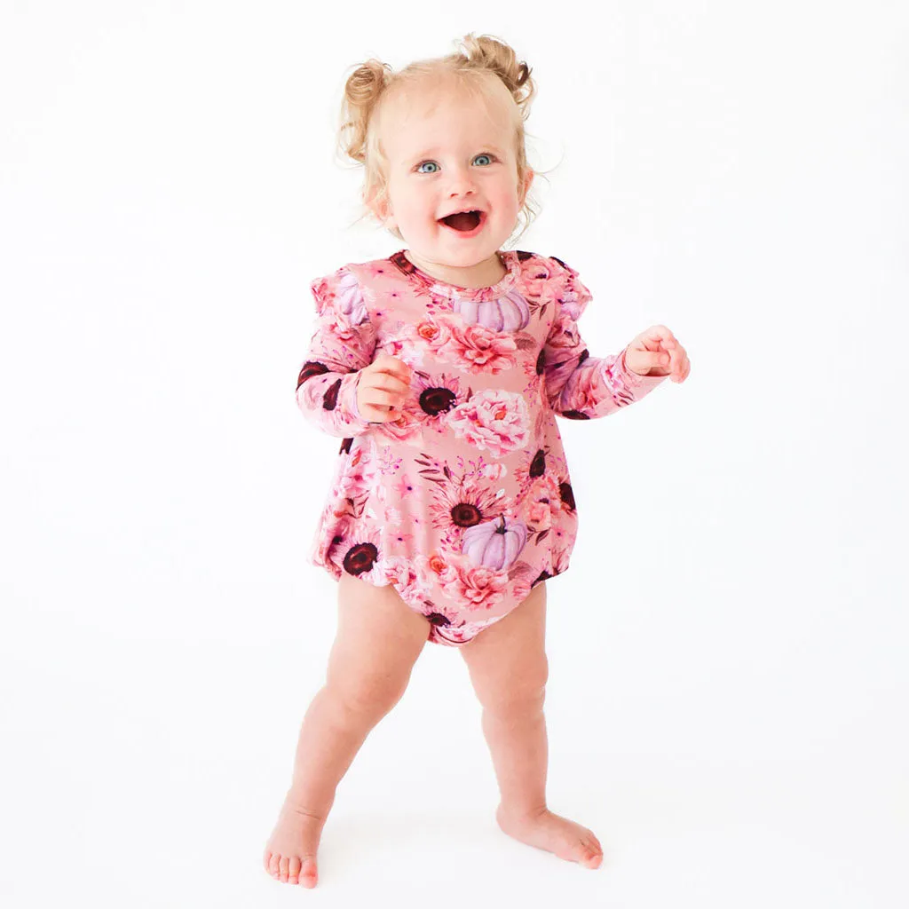 Posh Peanut Liliana L/S Ruffled Bubble Romper