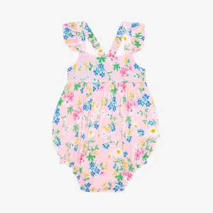 Posh Peanut Nicole Ruffled Capsleeve Bubble Romper