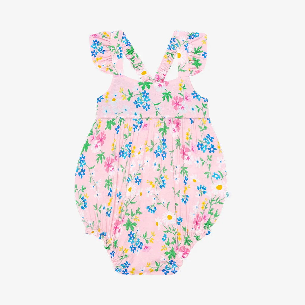 Posh Peanut Nicole Ruffled Capsleeve Bubble Romper