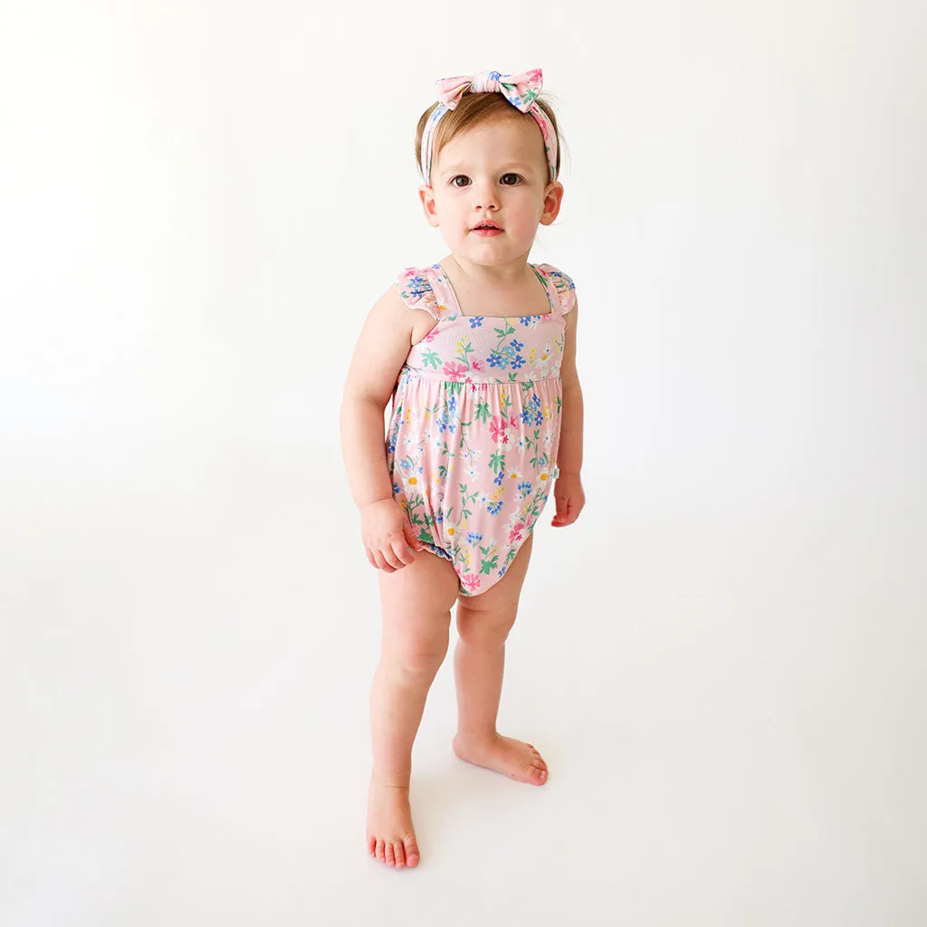 Posh Peanut Nicole Ruffled Capsleeve Bubble Romper