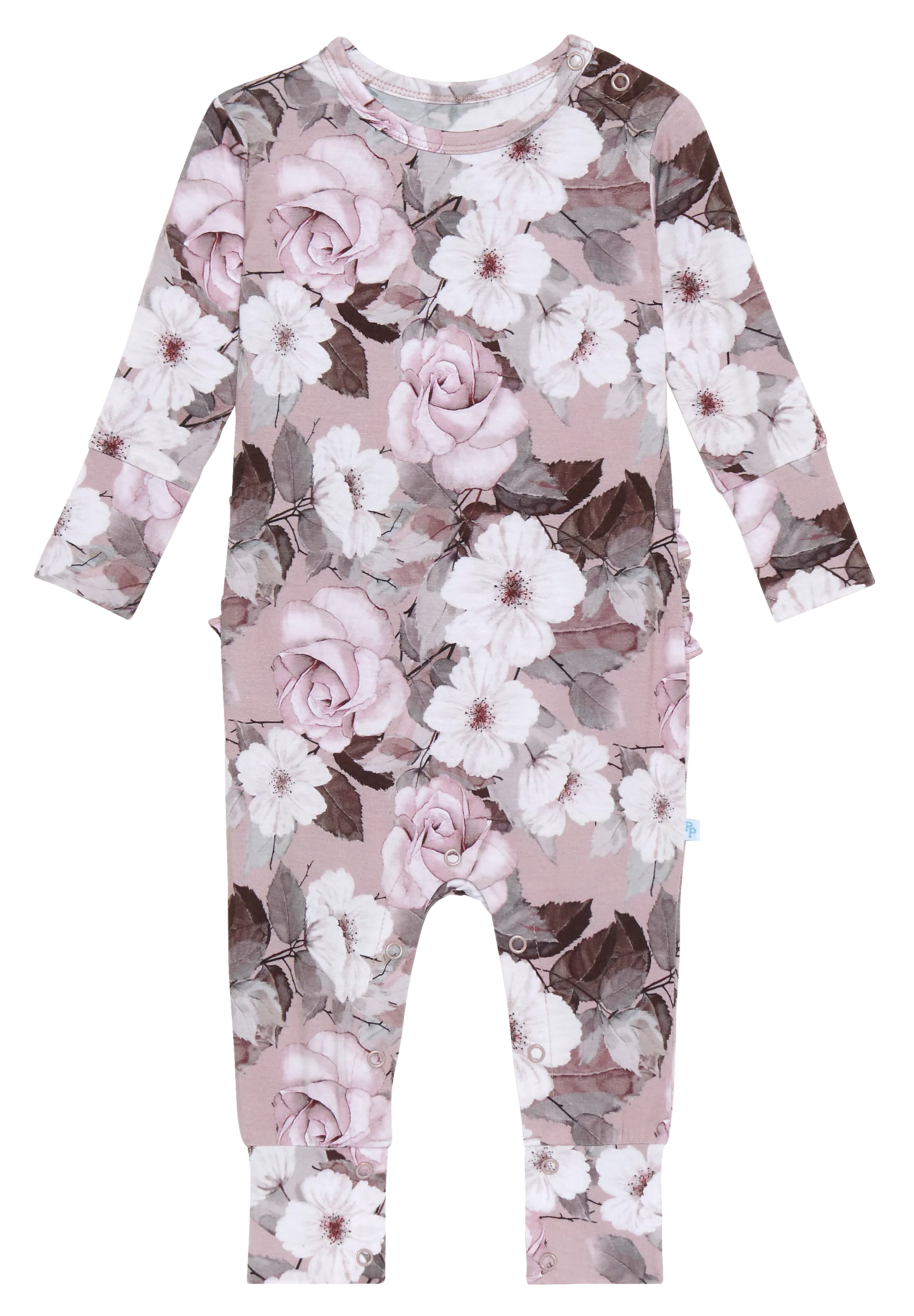 Posh Peanut Nikki L/S Ruffled Basic Romper