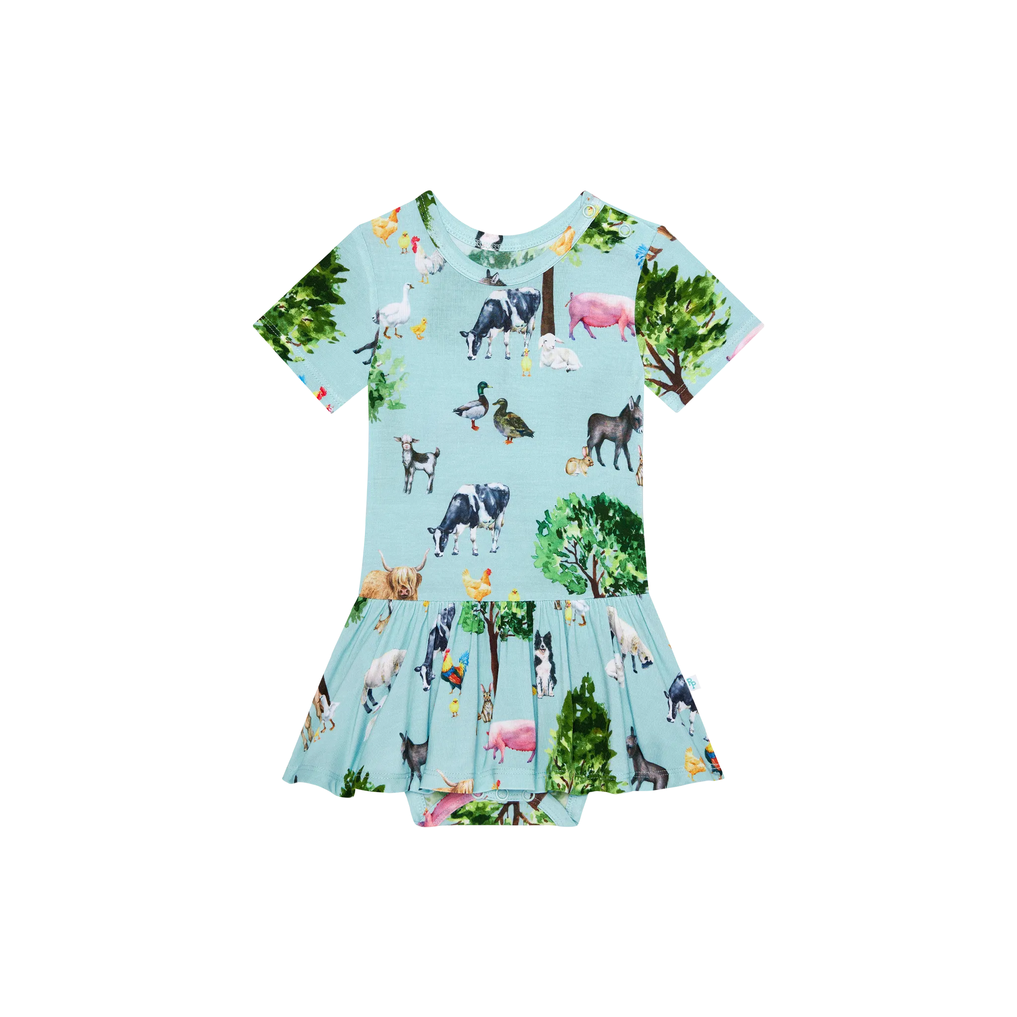 Posh Peanut Short Sleeve Twirl Skirt Bodysuit in Brayden