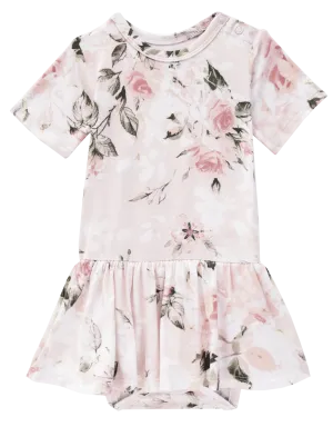 Posh Peanut Vintage Pink Rose S/S Twirl Skirt Bodysuit