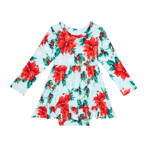 Posh Peanut Winter Lily L/S Ruffled Bodysuit Dress