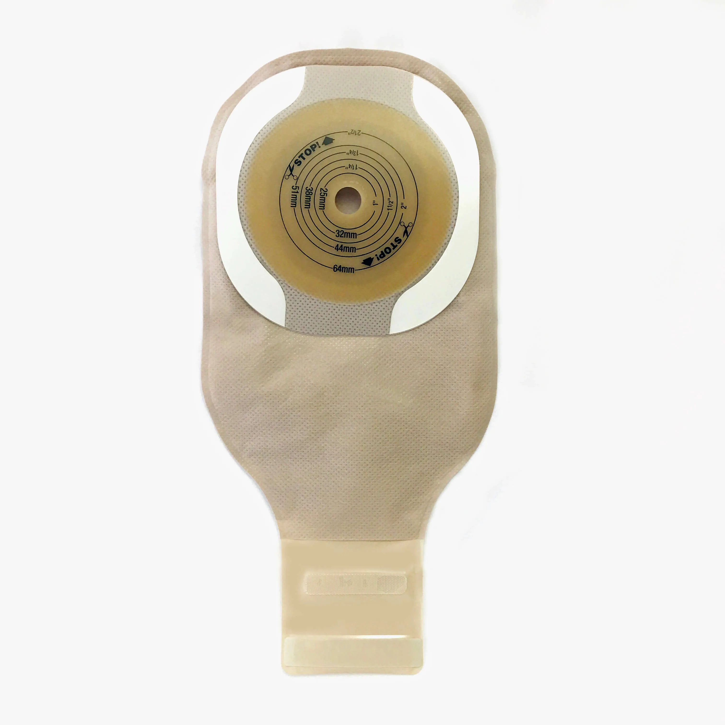 Premier One-Piece Drainable Ostomy Pouch Beige with  FlexWear Flat Barrier (with Viewing Option)
