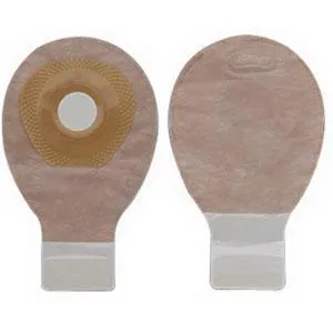 Premier One-Piece Drainable Pouch, Pre-Cut Stoma Opening 1-3/8" (35mm), Beige 7" (18cm),  Lock 'n Roll Closure - Box of 10