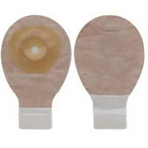 Premier One-Piece Drainable Pouch, Pre-Cut Stoma Opening up to 2-1/8" (55mm), Beige 7" (18cm),  Lock 'n Roll Closure - Box of 20