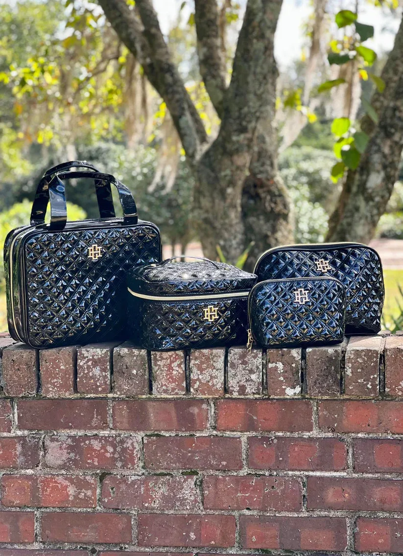 PUNTA CANA LARGE CASE-BLACK PATENT SQ